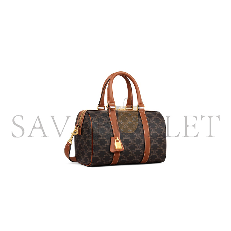 CELINE MEDIUM BOSTON IN TRIOMPHE CANVAS AND CALFSKIN 121322CAS.04LU (25*19*13cm)